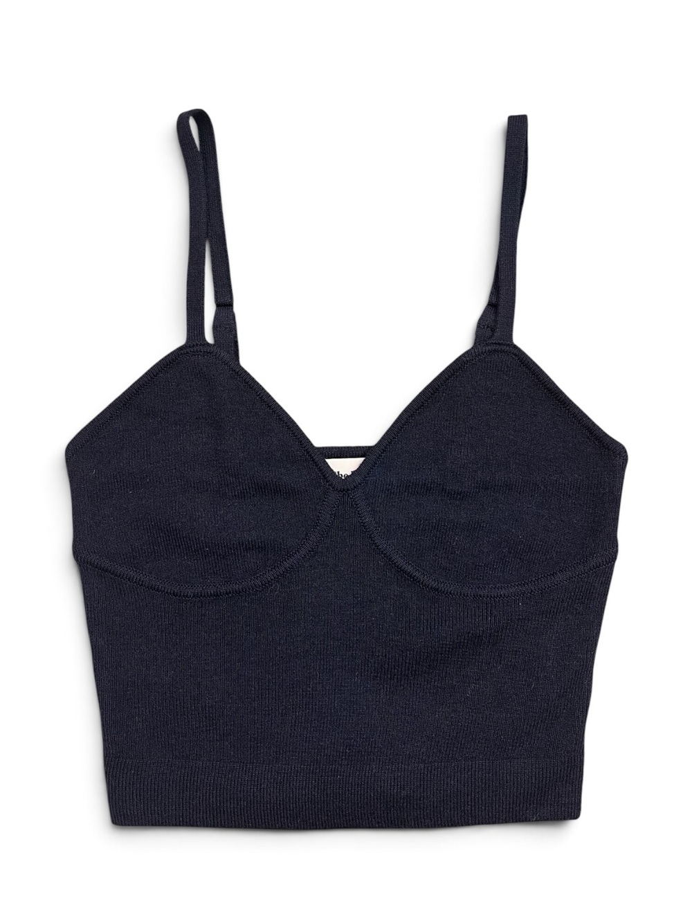 Knit Cami Tank Adjustable Crop Top Blend Wool